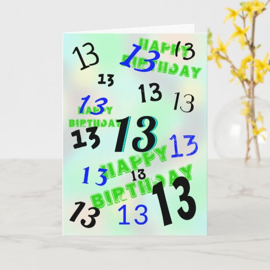 Happy 13. Geburtstagskarte Karte (Gelbe Blume)