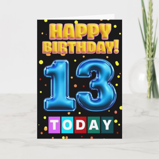 Happy 13. Geburtstagskarte Karte (Vorderseite)