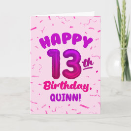 Happy 13th Birthday Card with Custom Name Karte