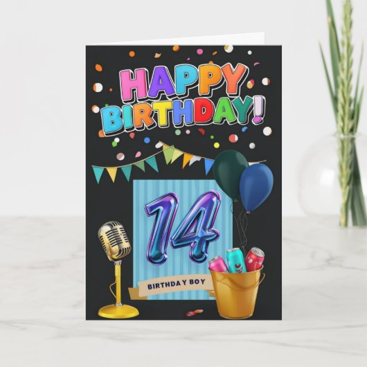 Happy 14. Geburtstagskarte Karte (Vorderseite)