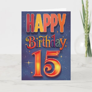Happy 15. Geburtstagskarte Karte