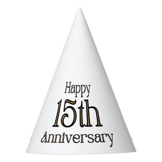 Happy 15-jähriges Party Hat Partyhütchen (Vorderseite)