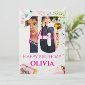 happy 15th Birthday Personalized card Einladung (Stehend Vorderseite)