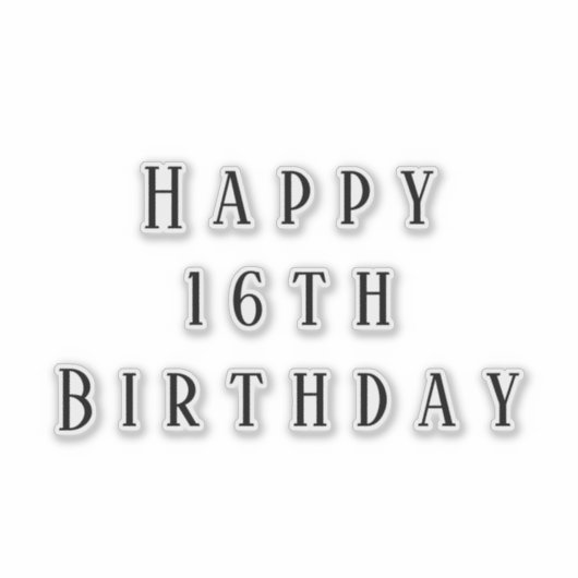 Happy 16. Geburtstag 16 Custom Age Simple Aufkleber (Vorderseite)