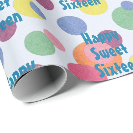 Happy 16 . Geburtstag Birthday Geschenkpapier (Rolleneckpunkt)