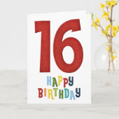 Happy 16. Geburtstag farbenfrohe Grußkarte Karte (Gelbe Blume)