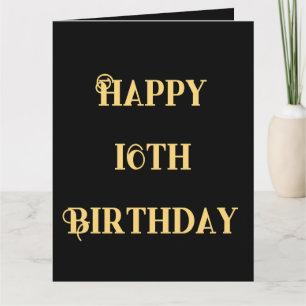 Happy 16. Geburtstag Gold Gelb Sechzehn Custom Age Karte