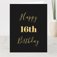 Happy 16. Geburtstag Gold Yellow Black Custom Age