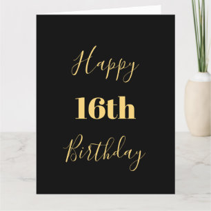 Happy 16. Geburtstag Gold Yellow Black Custom Age Karte