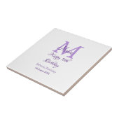 Happy 16. Geburtstag lila Name Monogram hinzufügen Fliese (Seite)