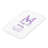 Happy 16. Geburtstag lila Name Monogram hinzufügen Magnet (Linke Seite)