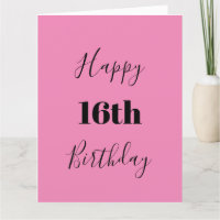 Happy 16. Geburtstag Pink Schwarz Custom Age Farbe