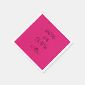 Happy 16th Birthday Pink Black Custom Name 2026 Serviette (Ecke)