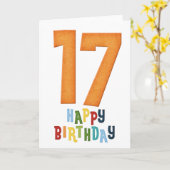 Happy 17. Geburtstag farbenfrohe Grußkarte Karte (Gelbe Blume)
