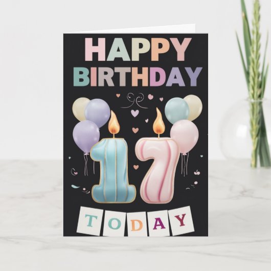 Happy 17. Geburtstagskarte Karte (Vorderseite)