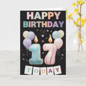 Happy 17. Geburtstagskarte Karte (Gelbe Blume)