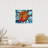 HAPPY 18. Comic Buch Pop Kunst Poster (Küche)