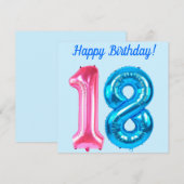 Happy 18. Geburtstag Blue Card Feiertagskarte (Vorne/Hinten)