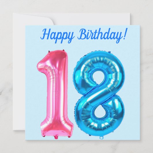 Happy 18. Geburtstag Blue Card Feiertagskarte (Vorderseite)