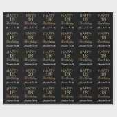 Happy 18. Geburtstag Gold Glitzer Wrapping Paper Geschenkpapier (Flach)