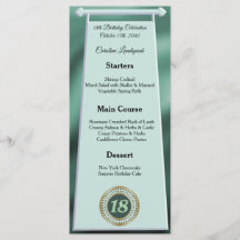 Happy 18. Geburtstag Green Glitzer Foil Menü