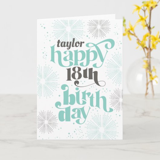 Happy 18. Geburtstag individuelle Grußkarte Karte (Gelbe Blume)