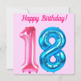Happy 18. Geburtstag Pink Card Feiertagskarte