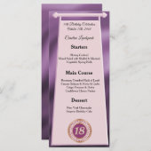 Happy 18. Geburtstag Rose Gold Glitzer Foil Menükarte (Vorne/Hinten)