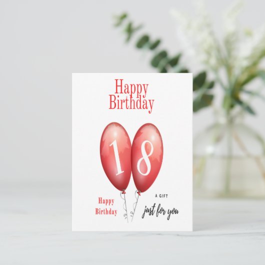 Happy 18. Geburtstagskarte Postkarte (Stehend Vorderseite)