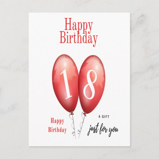 Happy 18. Geburtstagskarte Postkarte (Vorderseite)
