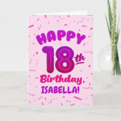 Happy 18th Birthday Card with Custom Name Karte (Vorderseite)