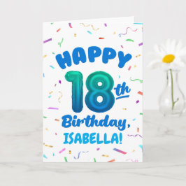 Happy 18th Birthday Card with Custom Name Karte