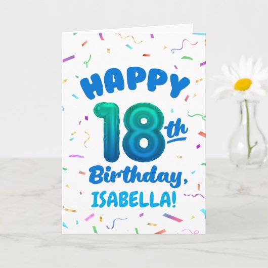 Happy 18th Birthday Card with Custom Name Karte (Kleine Pflanze)