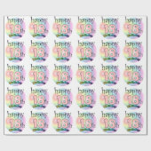 Happy 18th Birthday (roze) Geschenkpapier (Flach)