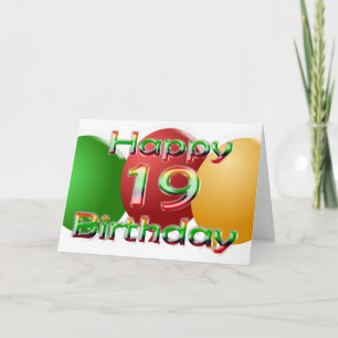 Happy 19. Geburtstag Balloon Card Karte