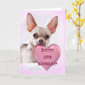 Happy 19th Birthday Chihuahua greeting card Karte (Gelbe Blume)