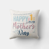 Happy 1. Ever Mütter Day Baby Dusche Kissen (Rückseite)