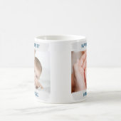 Happy 1. Fathers Day 2 Foto Grau Pinselstrich Kaffeetasse (Mittel)