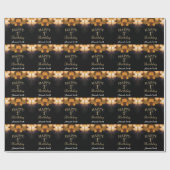 Happy 1. Geburtstag Black and Gold Glitzer Geschenkpapier (Flach)
