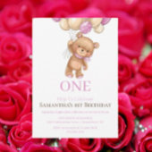 Happy 1 Geburtstag Teddybär Einladung