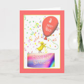 Happy 1. Geburtstagshähnchen Karte (Vorderseite)