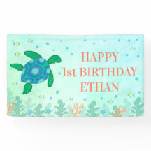 Happy 1. Geburtstagskröte unter dem Meer