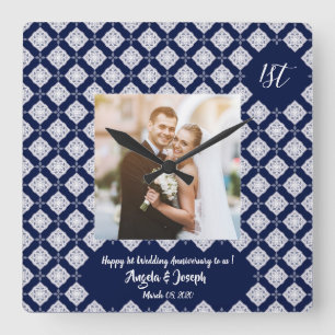 Happy 1. Jubiläum dekorative Foto Uhr