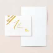 Happy 1. Jubiläum Mod Birds Folienkarte (Anzeige)