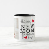 Happy 1. Mother's Day Junge Mutter Foto Tasse (Zentrum)