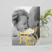Happy 1. Vatertag Einfaches Modernes Foto Folien Feiertagskarte (Stehend vorne)