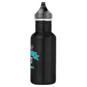 Happy 1. Vatertag Türkis Banner Cooler Name Edelstahlflasche (Rechts)