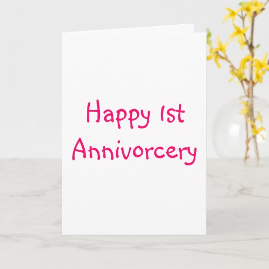 Happy 1st Annivorcery Karte (Gelbe Blume)
