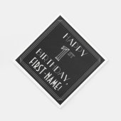 HAPPY 1ST BIRTHDAY; Art Deco Style; Custom Name Serviette (Ecke)