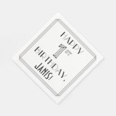 HAPPY 1ST BIRTHDAY; Art Deco Style; Custom Name Serviette (Ecke)